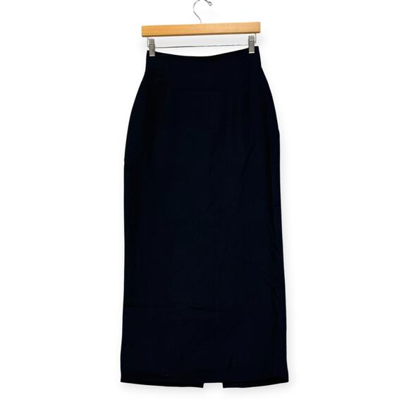 Vintage Bebe Womens 100% Wool Pencil Skirt Midi Y2K Slit Lined Made in USA Sz 4 - Picture 2 of 12